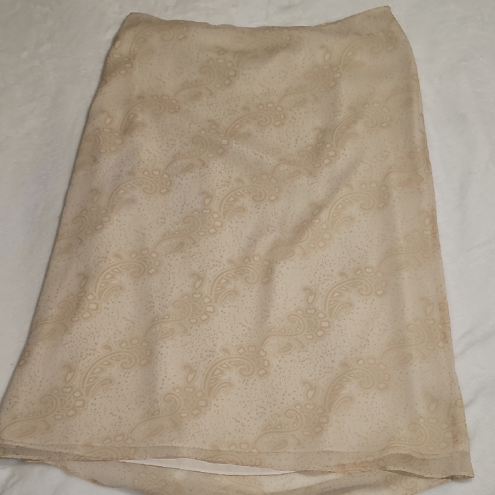 Banana Republic Cream Paisley Pencil Skirt
